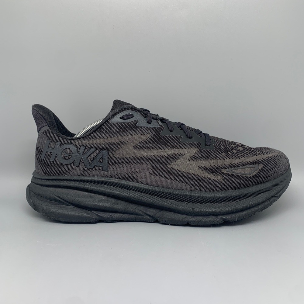 Hoka One Clifton 9 Black Running Shoes Men's Size 12.5D - Picture 5 of 10
